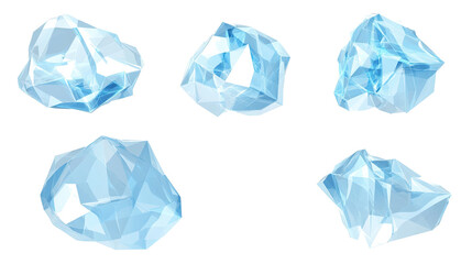 Abstract Polygonal Background With Light Blue Crystal Shapes Generative AI