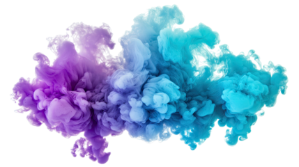 Abstract Gradient Smoke Cloud in Purple Blue and Teal Hues Generative AI
