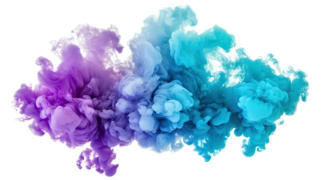 Abstract Gradient Smoke Cloud in Purple Blue and Teal Hues Generative AI