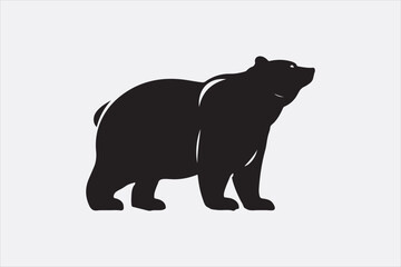 A solid black silhouette of a bear.