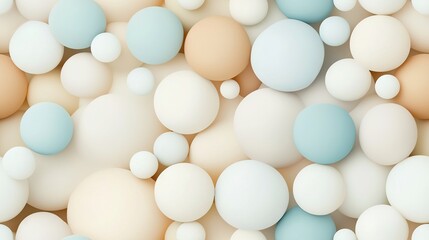   A close-up of a collection of eggs in pastel blue, beige, and white shades on a white backdrop