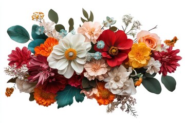 Fototapeta premium Surreal floral arrangement featuring oversized vibrant flowers with dreamy textures for wellness and spirituality themes. Generative AI