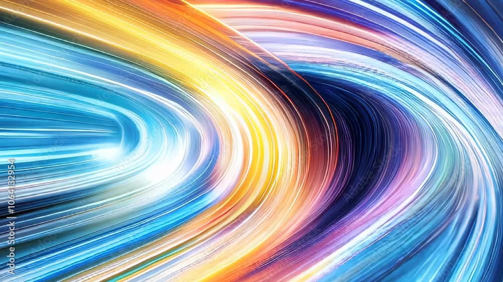 Poster Spiraling Light Flows Dance in a Vibrant Display of Colors and Patterns at Twilight