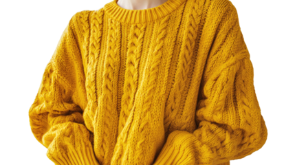 Women in Cozy Yellow Sweaters Enjoying a Casual Moment Generative AI