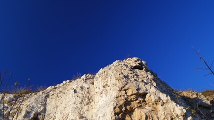 chalk, stone wall background, rock in the sun