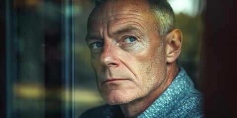Mature Man with Serious Expression
