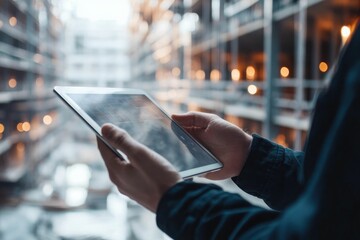 Everyone needs to be on the same page. Shot of a group of architects using a digital tablet at a building site.	