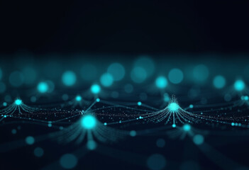 glowing dots digital landscape represent innovative technologies used modern advertising gaming industries