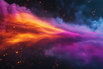 Speed and futuristic digital technology concept, Glowing flying powder