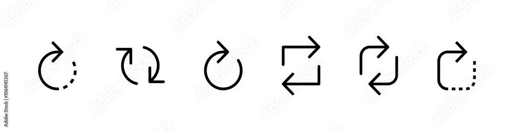 Leinwandbilder Refresh icon vector. Green recycle vector icon symbol. Repeat and reload icons set and arrow rotation circle. Sync icon symbol convert button sign. editable stroke