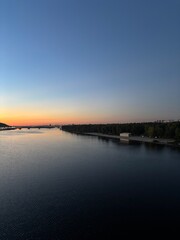 sunset over the river