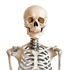 human skull skeleton on transparent background