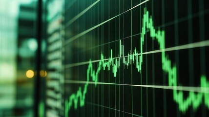 Candle chart with a strong uptrend marked by green candles, highlighting a positive investment outlook