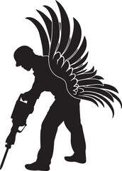 Construction Worker in Wings