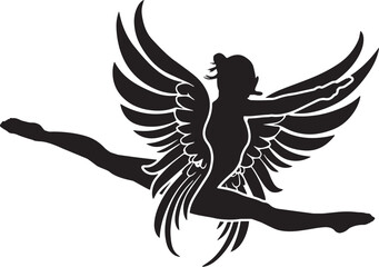 Obraz premium Female Gymnast in Wings