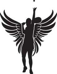 Female Squash Player in Wings