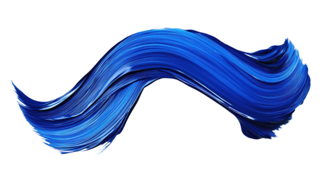 Blue wave digital illustration with dynamic fluid style. Multiple lines vary in thickness direction creating movement energy. Gray background provides stark contrast to vibrant blue wave. White
