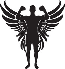 Male Boxer in Wings