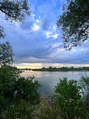 sunset over the river