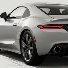 Fototapeta premium Illustration of a new sports car design, close up photo.