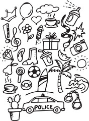 doodles hand drawn sketchy vector symbols and objects
