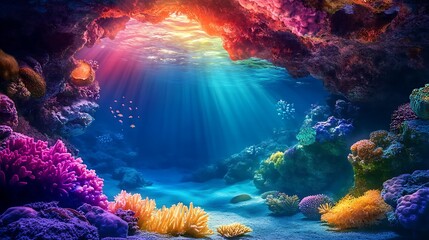 Fototapeta premium vibrant underwater backdrop colorful 