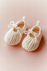 Soft Baby Booties for Newborn Comfort – Cozy Fleece, Knitted, and Fluffy Shoes for Infants on Pastel Backgrounds, Ideal for Gender Reveal, Maternity, and Baby Shower Gifts