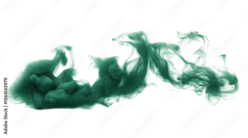 Poster vibrant green smoke stream originates from left, curves to right, creating movement and dynamism. is