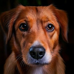 perro cafe en fondo negro