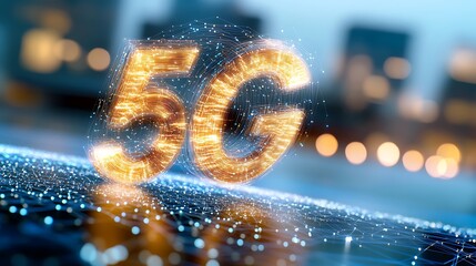 A close up image of interconnected glowing lines and dots symbolizing a robust 5G wireless network, showcasing the technological infrastructure behind modern digital communication advancements.