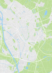Obraz premium City map Utrecht, color detailed plan, vector illustration