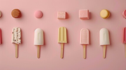 Ice popsicles in a clean and visually appealing manner. AI Generative
