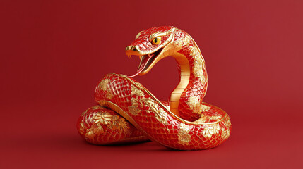 Fototapeta premium 3d for Happy Chinese new year 2025 Snake Zodiac is a design asset suitable for creating festive, greeting cards and banners