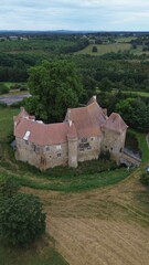 Fototapeta premium drone photo Condemine castle France europe