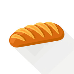 2D flat vector illustration loaf of bread icon isolated on a white background.