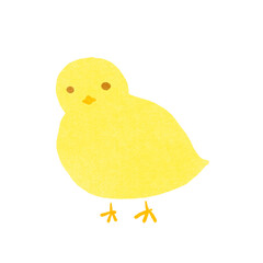 スタンプ風のひよこのイラスト