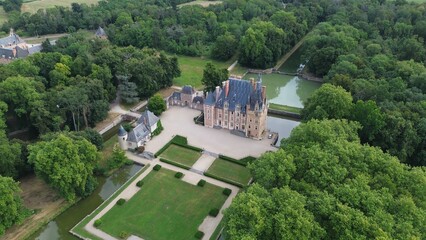 drone photo Avrilly castle France europe