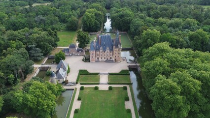 drone photo Avrilly castle France europe