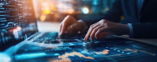 Professional team working on financial projections and strategy using interactive digital tools and advanced reports