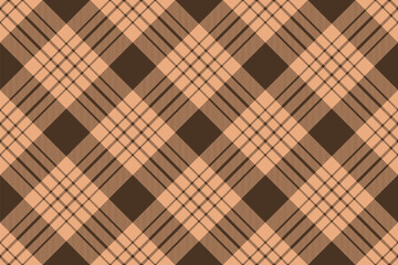 Tattersall fabric plaid textile, suit tartan pattern check. Chinese new year background vector seamless texture in orange and dark colors.