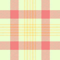 Vertical pattern tartan textile, royalty texture plaid background. Scrapbook check seamless vector fabric in light and light coral colors.