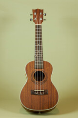 Obraz premium Ukulele. Hawaiian instrument that resembles a guitar but smaller in size with four strings that give it a unique sound.