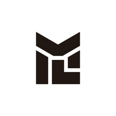 letter ml stripes geometric line logo vector