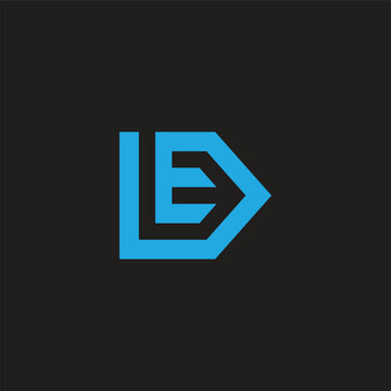 letters led blue simple arrow geometric logo vector