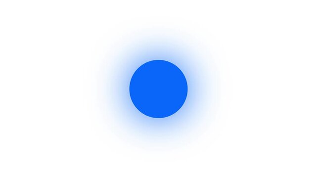 A blue button floating over a white background