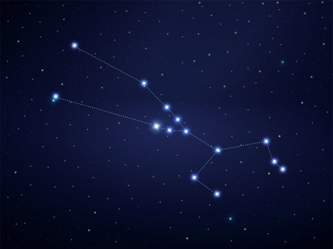 Taurus constellation in night sky