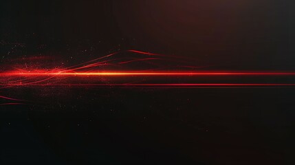 Abstract Background with Red Light Streaks and Glowing Particles