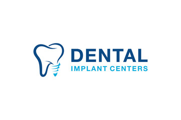 Dental Implant Treatment Logo Design Template.