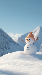 snowman, christmas, snow, Start of winter, winter, holiday, hat, snowflake, cold, vector, tree, xmas, cartoon, card, illustration, season, scarf, landscape,  celebration, decoration, carrot, fun