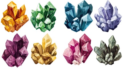 Vibrant Crystals Displaying a Rainbow of Colors Generative AI